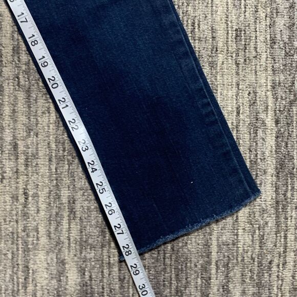 Gap 1969 Women’s Sexy Boot Blue Jeans Size 27xL Raw Hem Dark Wash Low Rise - Picture 8 of 9